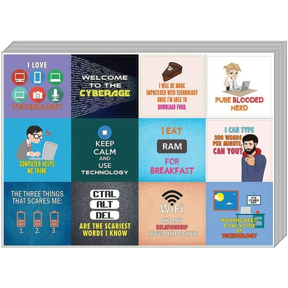 Technology Motivational Sayings Stickers (20-Sheet) Wall Decal Laptop Stickers